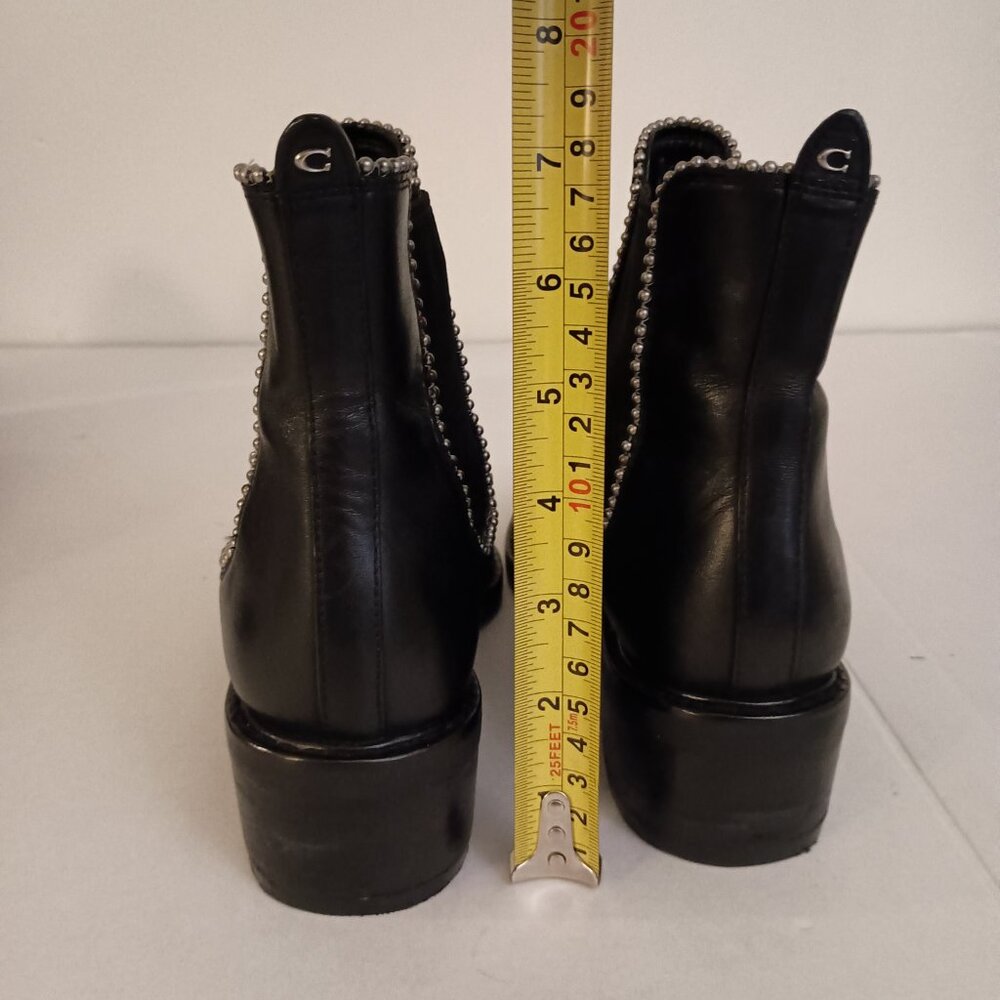 Coach Bowery Ankle Boots Beadchain Black Leather Women’s Size 6.5 B – VGUC - Picture 10 of 15